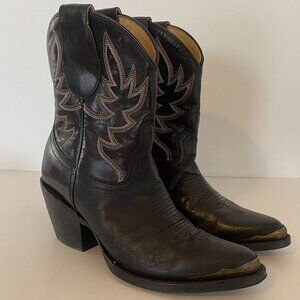 Idyllwind Miranda Lambert Black Leather Western Cowboy Boots Silver Toe Tip 8